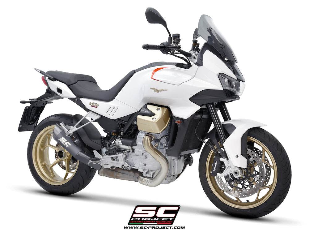 SC Project S1 Black Titanium Silencer Moto Guzzi V100 Mandello 2023-24 - Motorcycle Performance Store