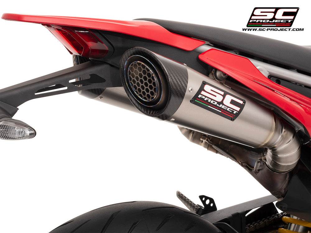 SC Project S1 Titanium Underseat Silencers for Ducati Hypermotard 698 2024-2026