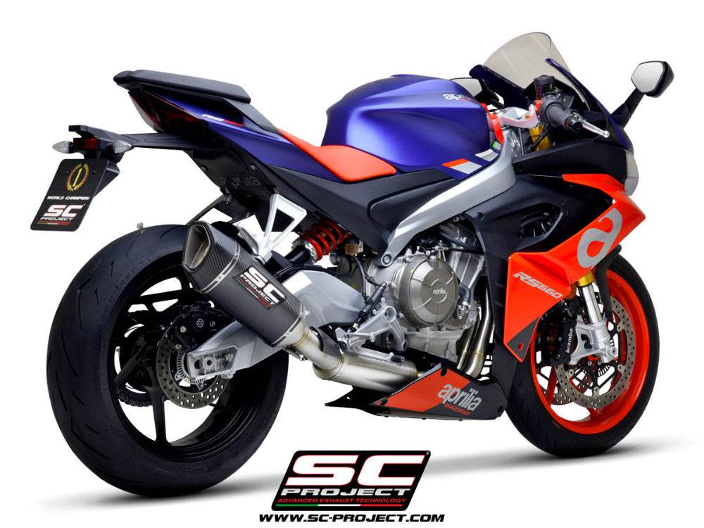 SC Project SC1-R Carbon Exhaust System APRILIA RS660 2020-24 - Motorcycle Performance Store