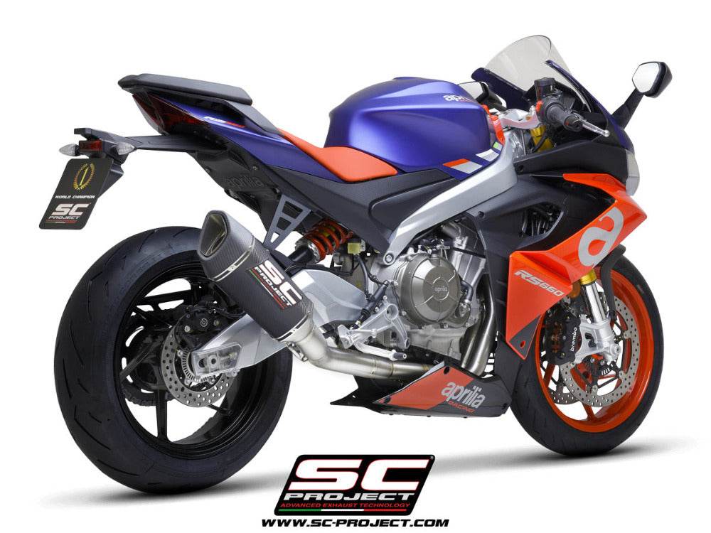 SC Project SC1-R Trofeo Carbon Exhaust System APRILIA RS660 2020-24 - Motorcycle Performance Store