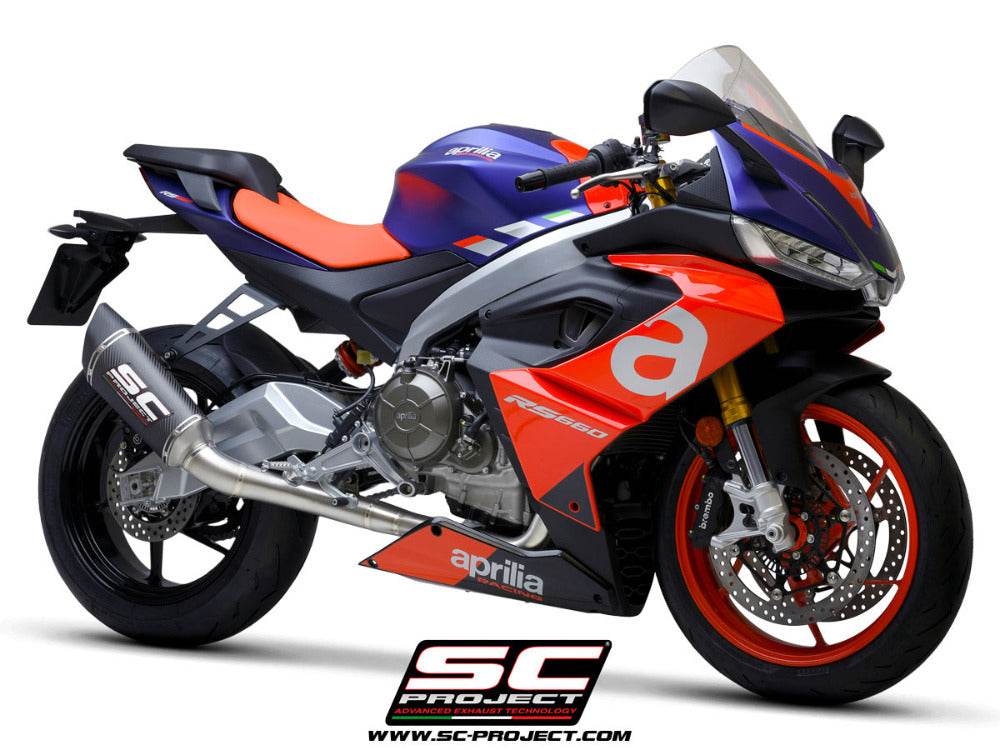 SC Project SC1-R Trofeo Carbon Exhaust System APRILIA RS660 2020-24 - Motorcycle Performance Store