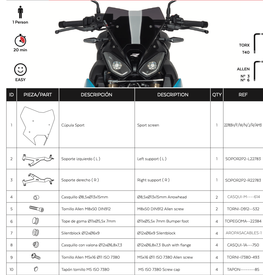 Pantalla Deportiva Puig BMW S1000R 2025-26 image 6