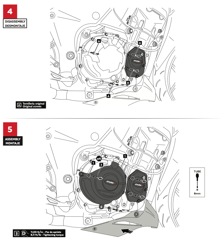 Puig Engine Protective Covers | Kawasaki Z1000 (SE) 2014-20 image 7