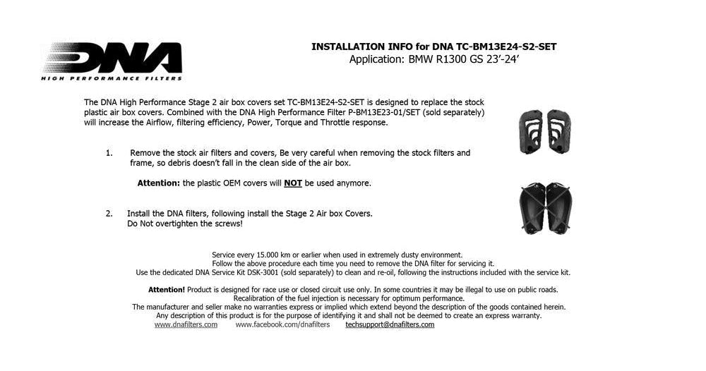DNA Performance Luftfilter Set BMW R1300GS (Adventure) 2023-26 image 3
