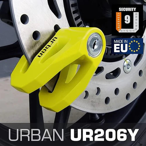 Urban Security UR206Y Motorcycle Disc Lock + Cable
