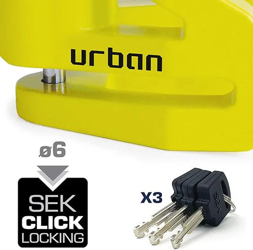 Urban Security UR206Y Motorcycle Disc Lock + Cable