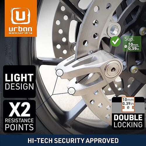 Urban Security UR210S Motorcycle Disc Lock + Cable