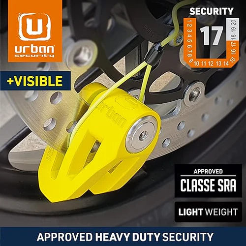Urban Security UR210Y Motorcycle Disc Lock + Cable