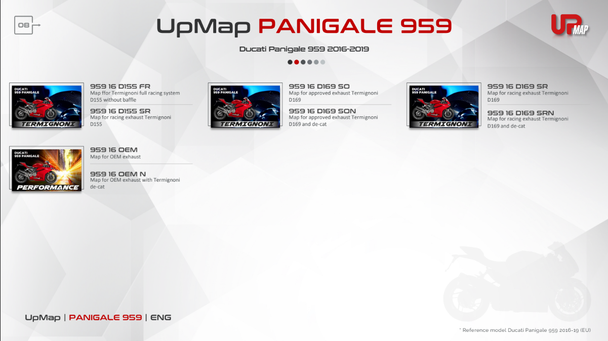 UpMap T800+ for the Ducati Panigale 959 (2016-19). Available at Motorcycle Performance Store.