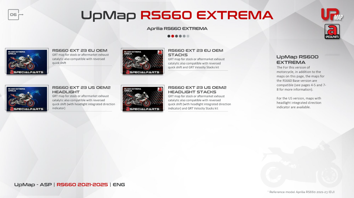 UpMap T800+ for the Aprilia RS660 (2021-26). Available at Motorcycle Performance Store.