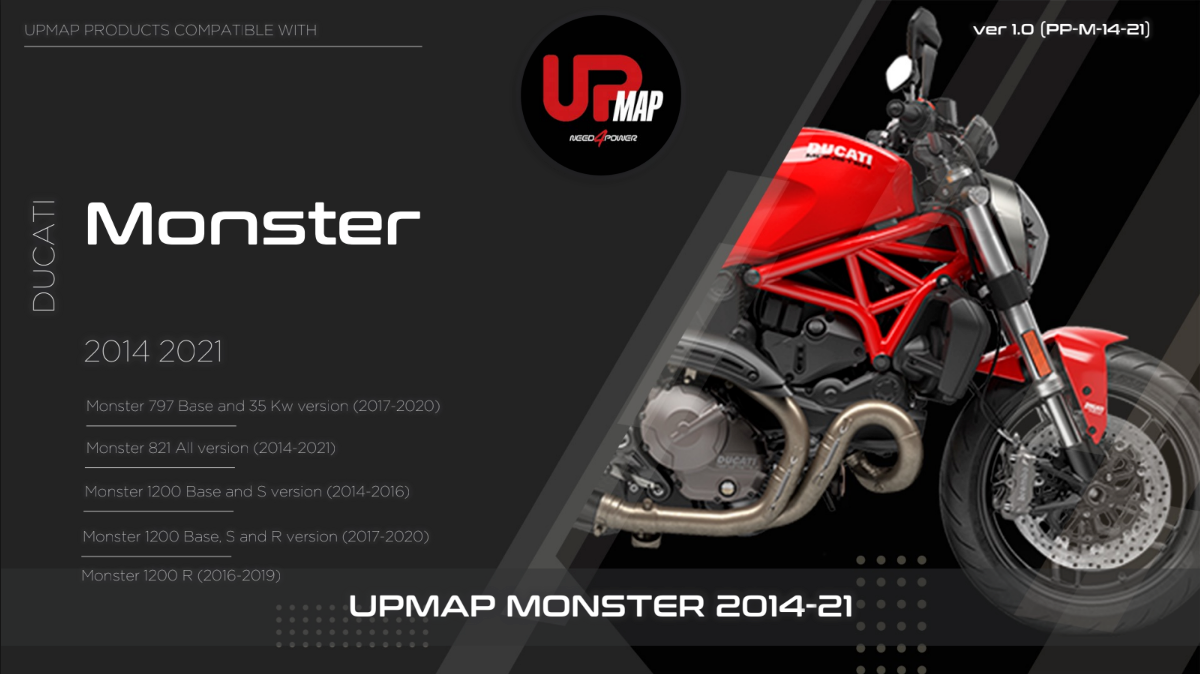 UpMap T800+ Monster 797 (2017-20). Available at Motorcycle Performance Store.