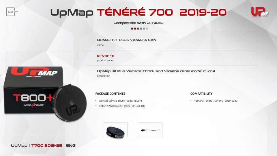 T800+ UpMap Inc Cable Yamaha Tenere 700 2019-25