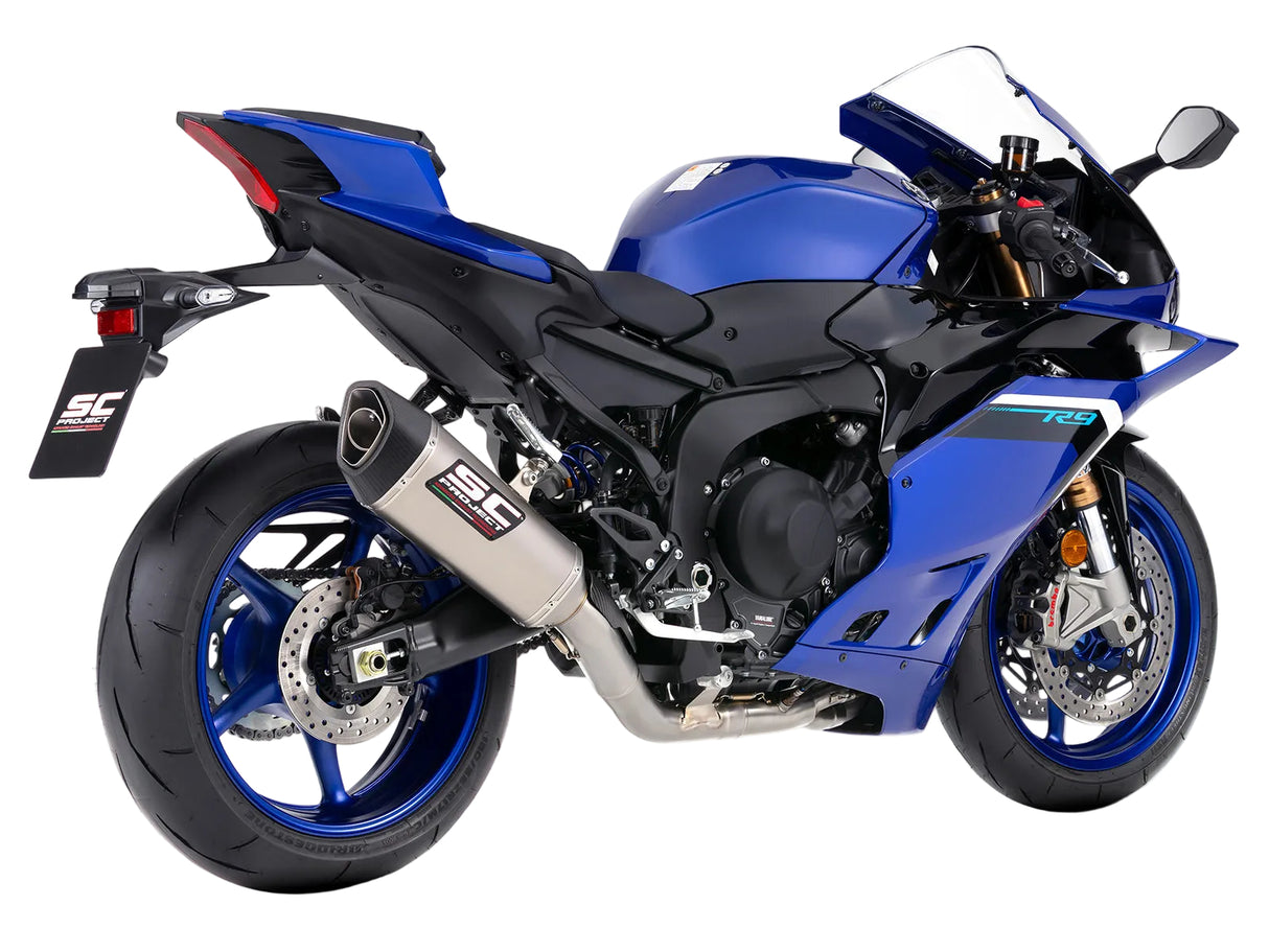 SC Project SC1-R titanium full exhaust system for Yamaha YZF-R9 2025-2026 with stainless headers titanium link pipe and carbon heat shield_2