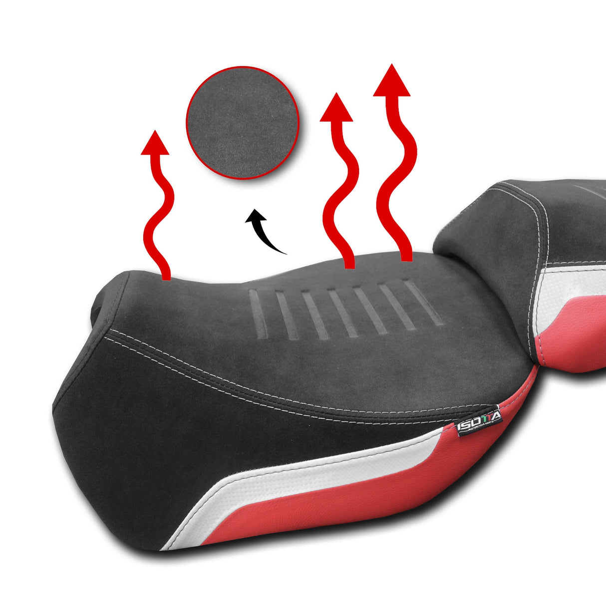 Isotta Heated Rider Comfort Seat Red Ducati Multistrada V4 2021-26