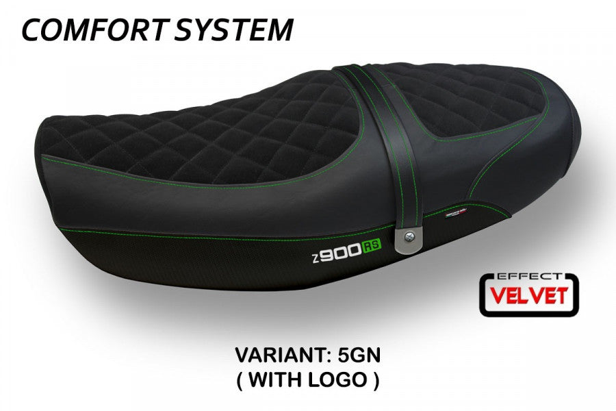 TPZ Italia Natal Total Black velvet Comfort system Seat Cover Kawasaki Z900RS 2018-24 Motorcycle Seat Covers TPZ Italia