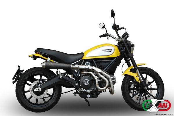 EXAN Conico INOX NX Cap Full System High Mount - Ducati Scrambler 2015-16 - Motorcycle Performance Store