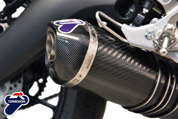 Termignoni Full System Relevance Carbon Silencer Yamaha MT-07 2013-21 - Motorcycle Performance Store