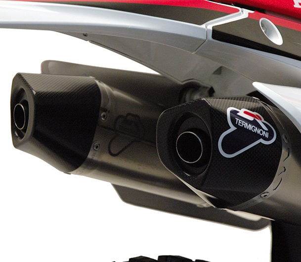 Termignoni Relevance C racing exhaust silencers - Honda CRF250R 2015-16 - Motorcycle Performance Store