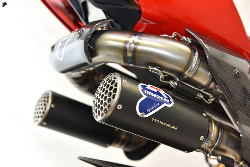 Termignoni D200 Black Titanium Silencers for the Ducati Streetfighter V4