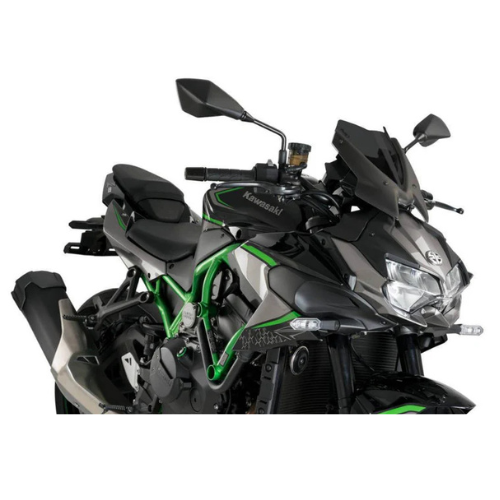Puig Dark Smoke Sport Screen Installed on a Kawasaki ZH2