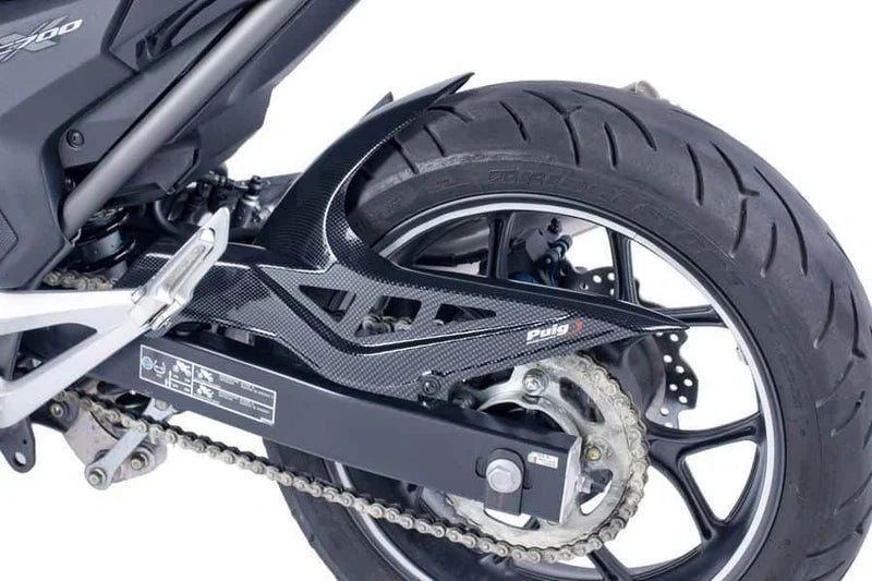 Puig Carbon Look Rear Hugger installed on a Honda NC750X