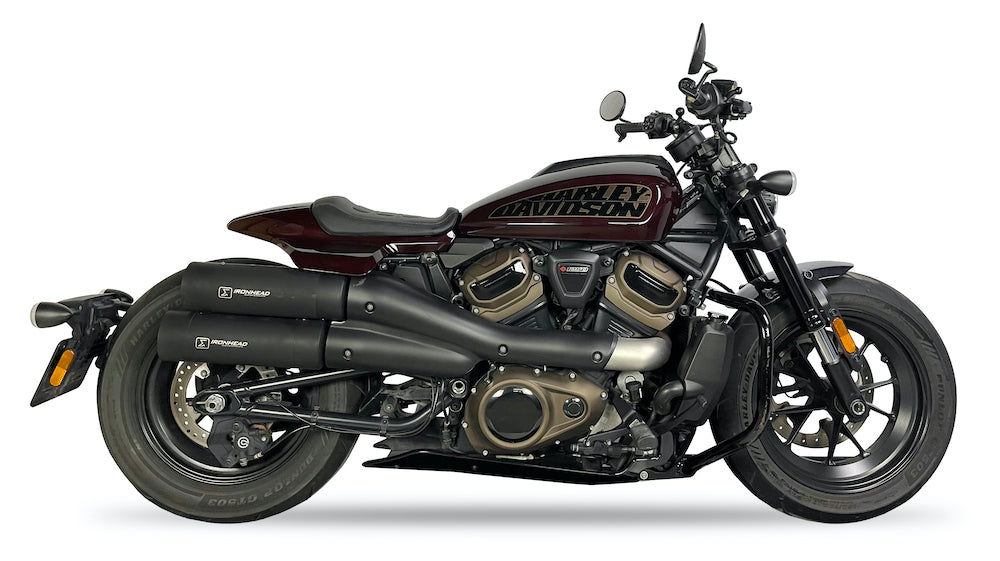 Ironhead Black Silencers Harley Davidson Sportster 1250 S 2021-24 - Motorcycle Performance Store