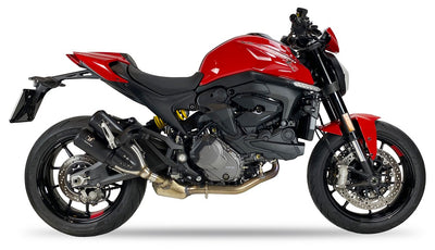 IXRACE MK2 Dual Black Silencers - Ducati Monster 937 2021-24 - Motorcycle Performance Store