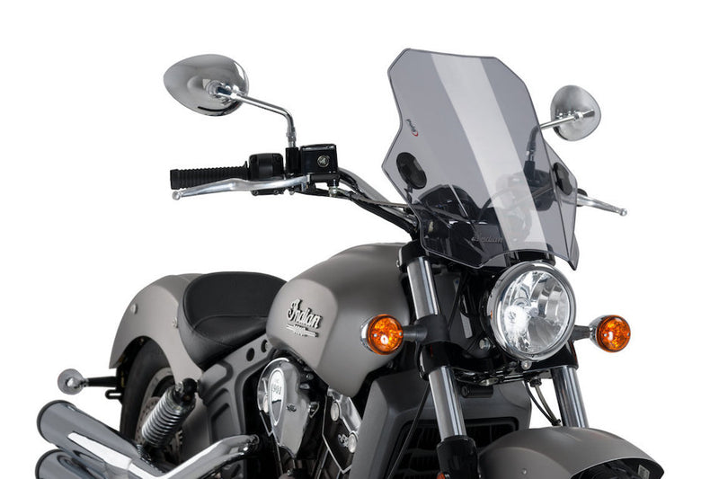 PUIG Windshield Bat Universal Screen- Indian Scout / Bobber 2015-22 - Motorcycle Performance Store