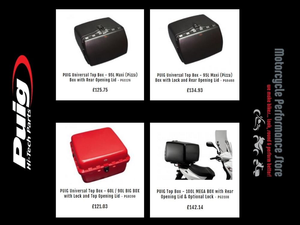 Motorcycle, Moped & Scooter Top Boxes from Puig Hi-Tech Parts