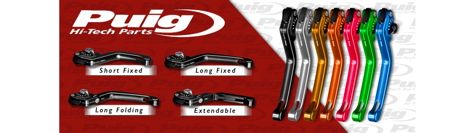 Puig Motorcycle Levers Showcase - 10% Off - Motorcycle Performance Store