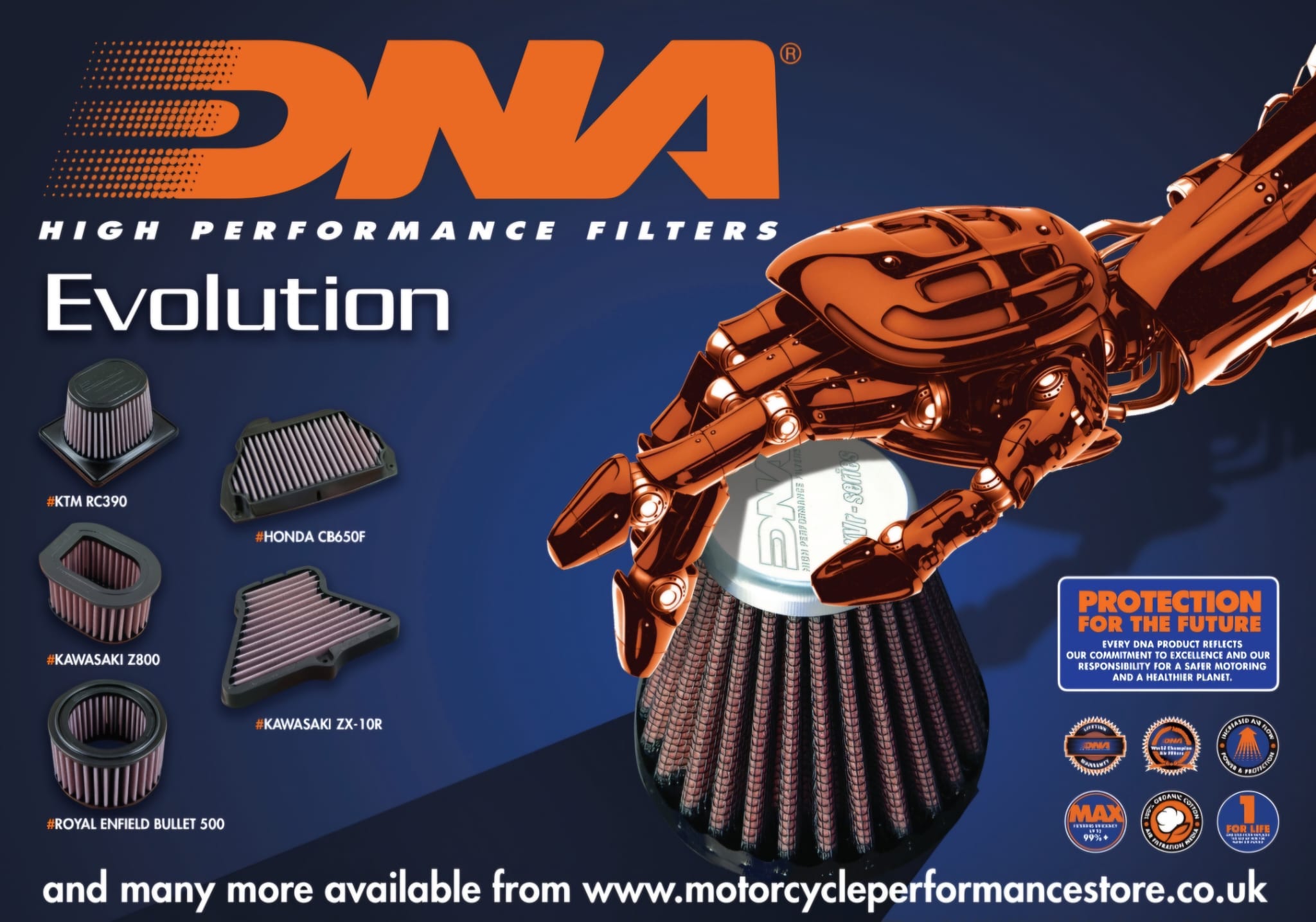 たじ DNA High Performance Air Filter Compatible for KTM EXC-G 400 Racin