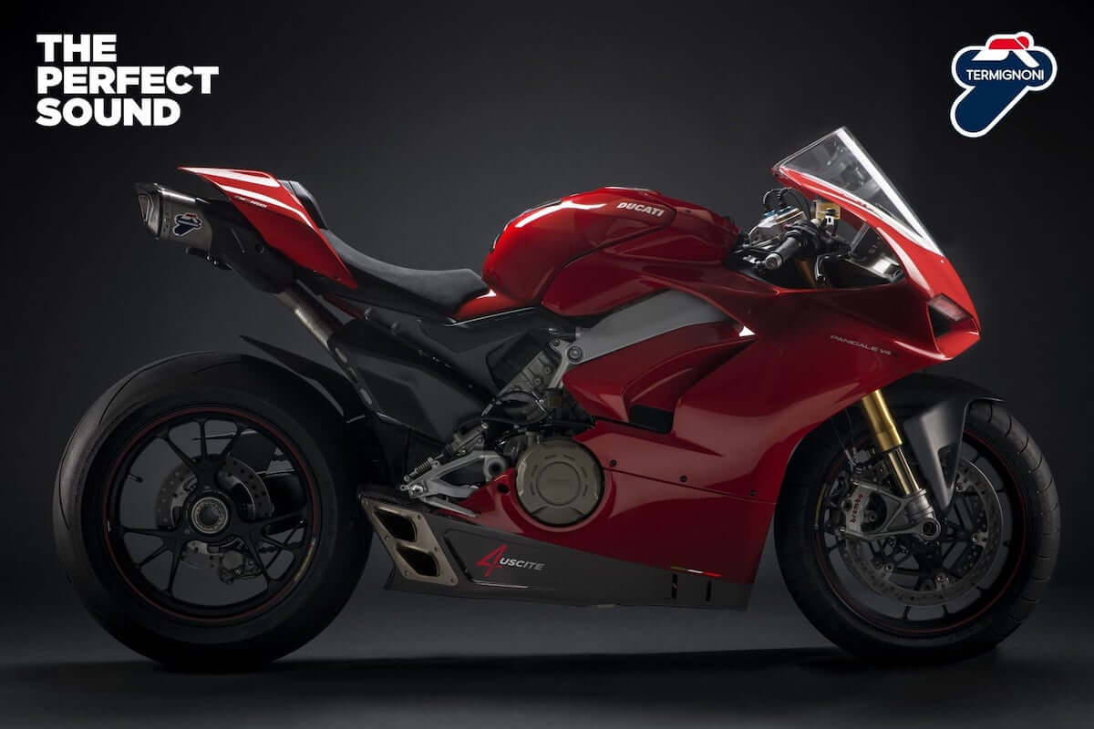 The Ducati Panigale V4 looks good wearing Termignoni