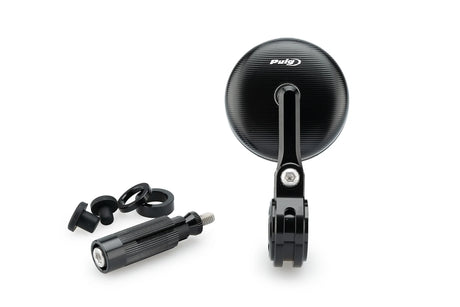 Puig Tracker bar-end mirror in anodised black finish