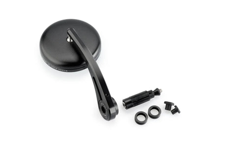 Puig Grand Tracker round mirror in anodised black finish