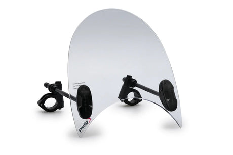 Puig Halcyon screen with curved profile and adjustable mounting rods
