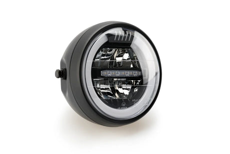 Puig LED Lumen motorcycle headlight neo retro circular LED lighting black housing