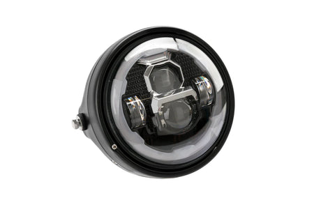 Puig LED Lumen Z motorcycle headlight vintage style aluminium housing LED lighting