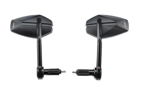 Puig MP25 bar-end mirror in matte black aluminium finish