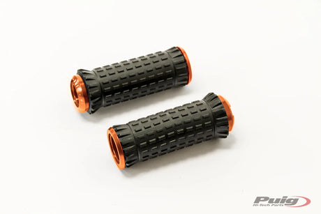Puig R-Fighter S footpegs aluminium motorcycle footrests with rubber grip insert