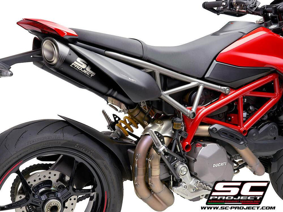SC Project S1 Matt Black Titanium Silencers for Ducati Hypermotard 950 2021-25 