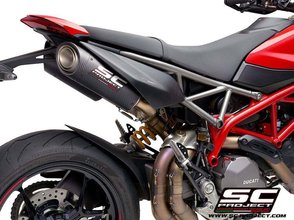 SC Project S1 Carbon Silencers Ducati Hypermotard 950 2021-25 - Motorcycle Performance Store