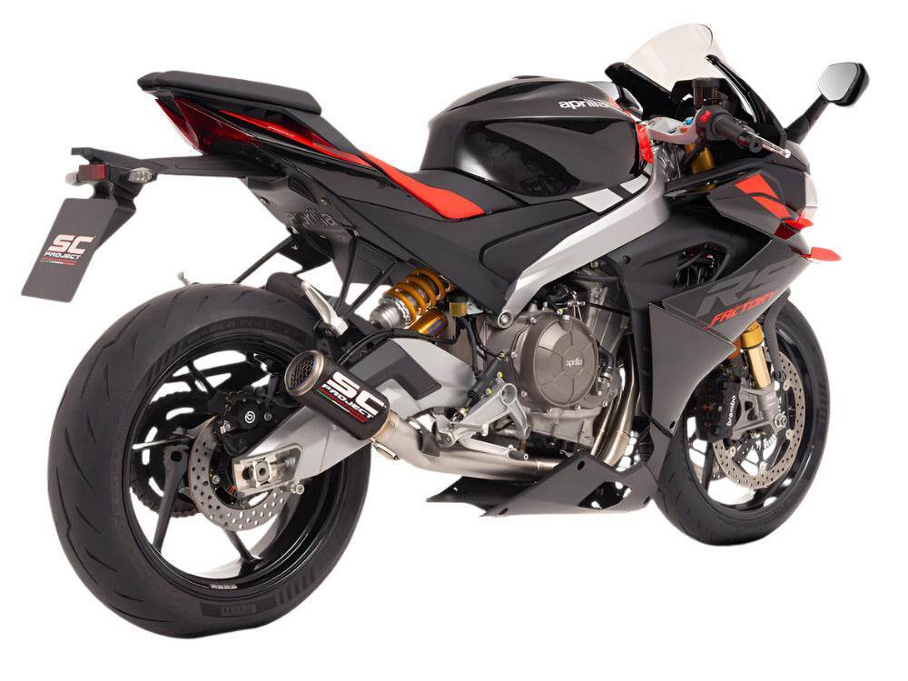 SC Project 2-1 CR-T Carbon Stoneguard Exhaust System Aprilia Tuono 660 2025 - Motorcycle Performance Store