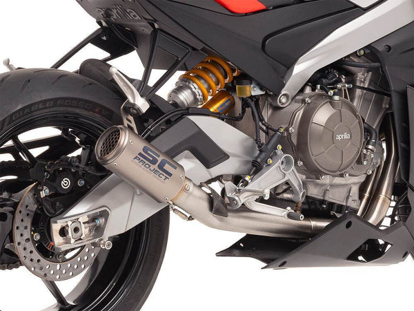 SC Project 2-1 CR-T Titanium Stoneguard Exhaust System Aprilia Tuono 660 2025 - Motorcycle Performance Store