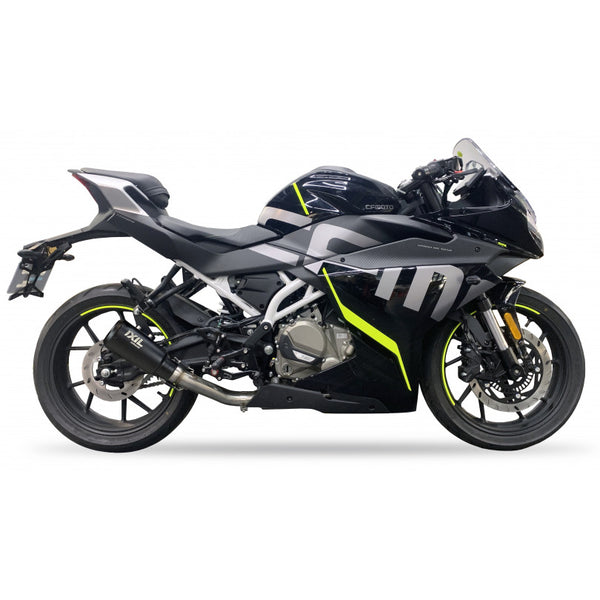 IXIL Race Xtrem Black full exhaust system for CF Moto 300 NK with black race-inspired silencer and header pipes