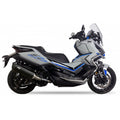 IXIL Hexoval Xtrem Black full exhaust system with black stainless steel hexoval silencer and removable dB killer fitted to a Zontes 368 G ADV motorcycle