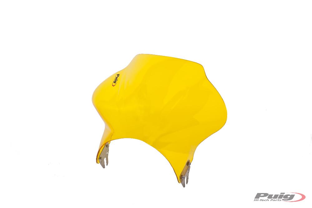 Puig Yellow Cockpit Universal Motorcycle Screen - Motorcycle Performance Store