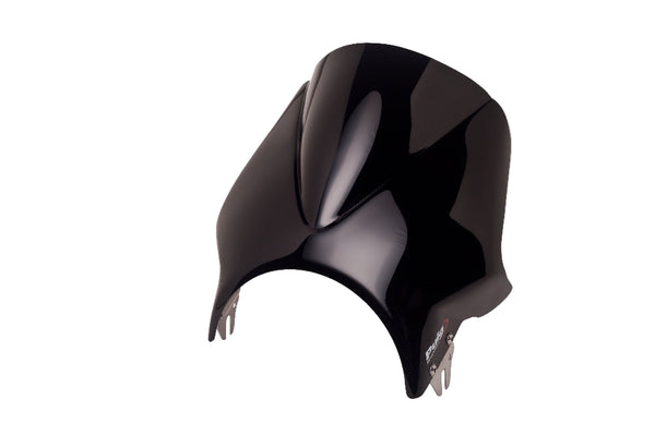 Puig Windy universal screen for round headlight motorcycles in a Black finish