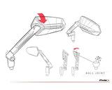 Puig GT.1 Black / Silver Handlebar Mirrors - Motorcycle Performance Store