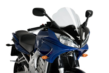 Puig Clear Racing Screen for Yamaha FZ6 Fazer 2004-08, 3 mm acrylic motorcycle windscreen