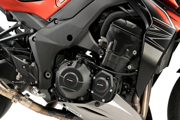 Puig Engine Protective Covers Kawasaki Z1000 2014-20 and Z1000 SE 2014-16, matt black three-piece polypropylene engine protection kit_1